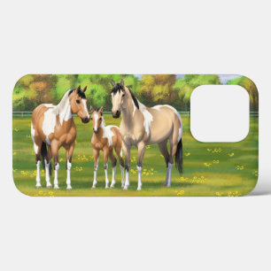 Buckskin deun verfpaarden in zomerdeeg Case-Mate iPhone case