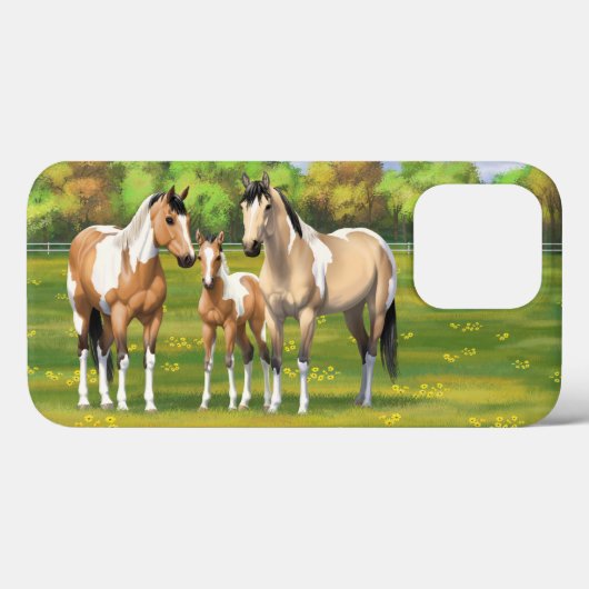 Buckskin deun verfpaarden in zomerdeeg Case-Mate iPhone case (Achterkant (horizontaal))