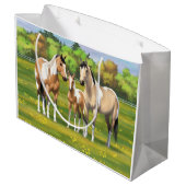 Buckskin deun verfpaarden in zomerdeeg groot cadeauzakje (Achterkant Gekanteld)