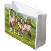 Buckskin deun verfpaarden in zomerdeeg groot cadeauzakje (Voorkant Gekanteld)