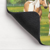 Buckskin deun verfpaarden in zomerdeeg muismat (Hoek)