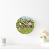 Buckskin deun verfpaarden in zomerdeeg ronde klok (Huis)