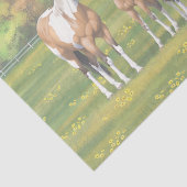 Buckskin deun verfpaarden in zomerdeeg tissuepapier (Detail)