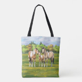 Buckskin deun verfpaarden in zomerdeeg tote bag (Achterkant)