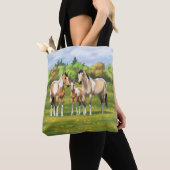Buckskin deun verfpaarden in zomerdeeg tote bag (Dichtbij)