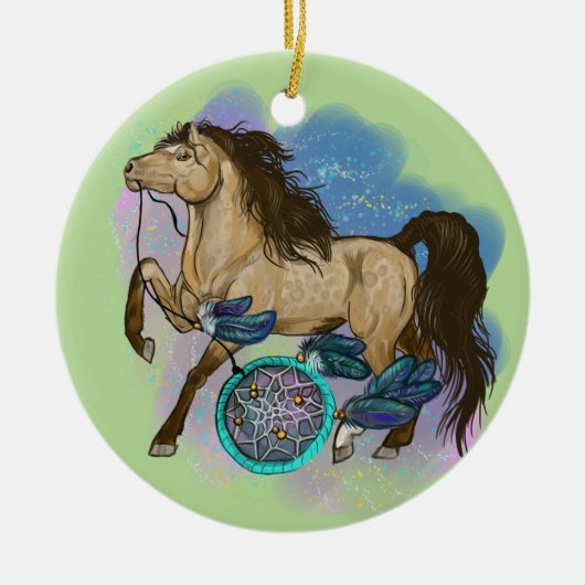 Buckskin Dreamweaver Horse ornament (Voorkant)