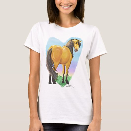 Buckskin Dun Horse Heart T-shirt (Voorkant)