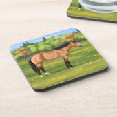 Buckskin Dun Quarter Horse Bier Onderzetter (Linkerzijde)