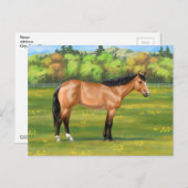 Buckskin Dun Quarter Horse Briefkaart (Voorkant / Achterkant)