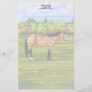 Buckskin Dun Quarter Horse Briefpapier