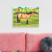 Buckskin Dun Quarter Horse Canvas Afdruk (Insitu (Woonkamer))