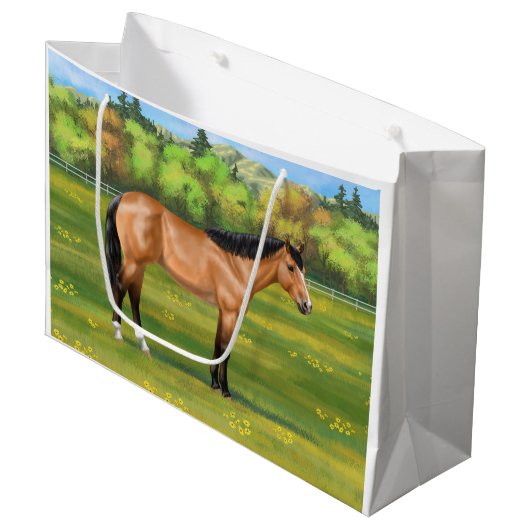 Buckskin Dun Quarter Horse Groot Cadeauzakje (Voorkant Gekanteld)