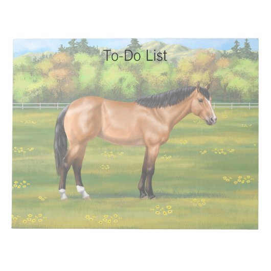 Buckskin Dun Quarter Horse Notitieblok (Voorkant)