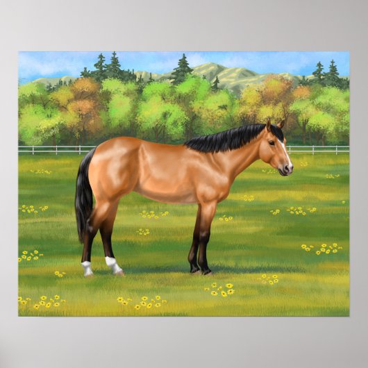 Buckskin Dun Quarter Horse Poster (Voorkant)