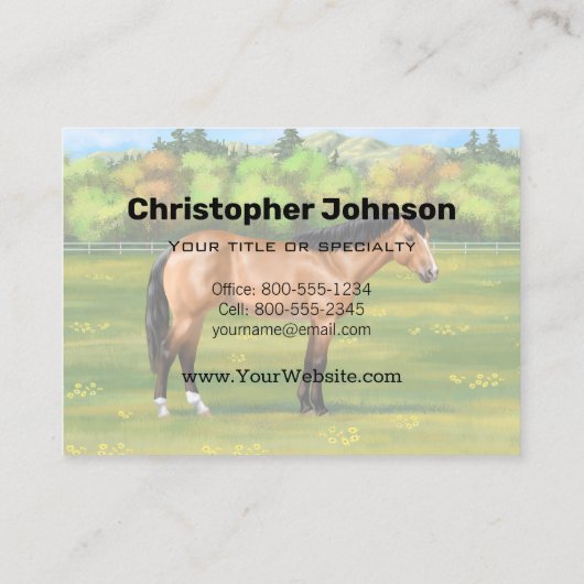 Buckskin Dun Quarter Horse Visitekaartje (Achterkant)
