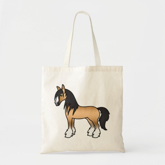 Buckskin Gypsy Vanner / Shire / Clydesdale Horse Tote Bag (Voorkant)