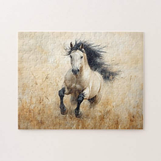 Buckskin hengst galopperen legpuzzel (Horizontaal)
