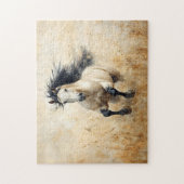 Buckskin hengst galopperen legpuzzel (Verticaal)