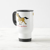 BUCKSKIN HORSE COFFEE REIZEN MUG CUSTOM REISBEKER (Voorkant links)