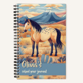 Buckskin Horse Desert Mountains Journaling Meisjes Notitieboek (Voorkant)