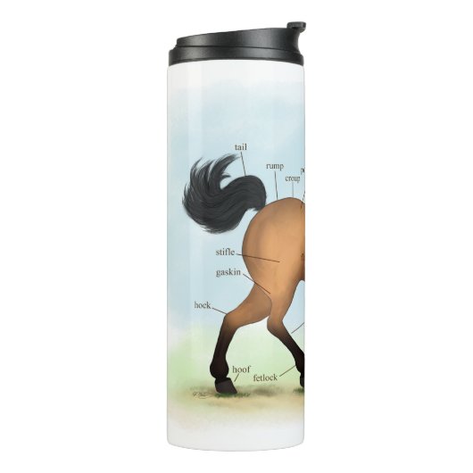 Buckskin Horse Educational Equine Anatomy Thermosbeker (Gedraaid links)