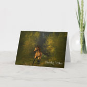 Buckskin Horse in Forest Birthday Card Kaart (Voorkant)