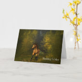 Buckskin Horse in Forest Birthday Card Kaart (Gele Bloem)
