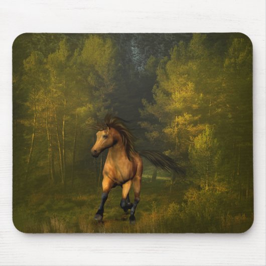 Buckskin Horse in Forest Mousepad Muismat (Voorkant)