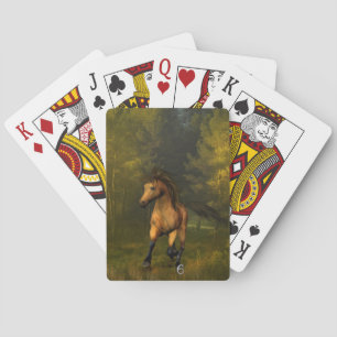 Buckskin Horse in Forest Plays Pokerkaarten