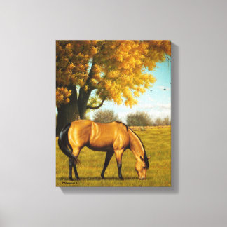 Buckskin Horse met Fall Colors Canvas