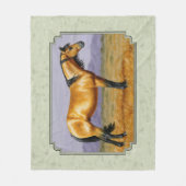 Buckskin Horse Mustang Stallion Sage Green Fleece Deken (Voorkant)