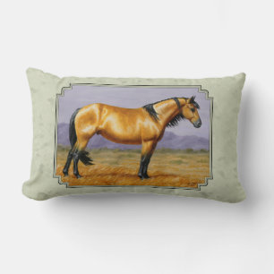 Buckskin Horse Mustang Stallion Sage Green Kussen