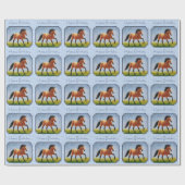 Buckskin Horse Runing Light Blue Cadeaupapier (Vlak)