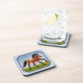 Buckskin Horse Runing Light Blue Drankjes Onderzetter (Rechterzijde)