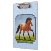 Buckskin Horse Runing Light Blue Klembord (Links)