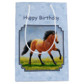 Buckskin Horse Runing Light Blue Medium Cadeauzakje (Voorkant)