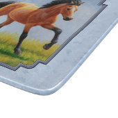 Buckskin Horse Runing Light Blue Snijplank (Hoek)