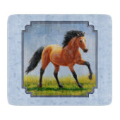 Buckskin Horse Runing Light Blue Snijplank (Voorkant)
