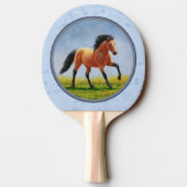 Buckskin Horse Runing Light Blue Tafeltennisbatje (Achterkant)