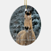 Buckskin Horse Winter Keramisch Ornament (Rechts)