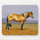 Buckskin Mustang Wilde Paard Hengst Muismat (Voorkant)