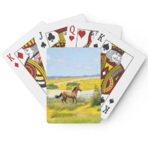 Buckskin Paard Hardlopen in het veld Speelkaarten