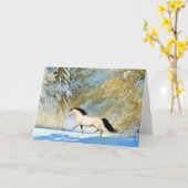 Buckskin paard Kerstmis Kaart (Gele Bloem)