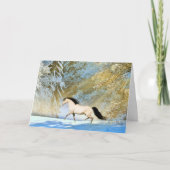 Buckskin paard Kerstmis Kaart (Voorkant)