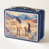 Buckskin Paard Meisjes Kleurrijke Woestijn Cactus  (Achterkant)