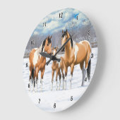 Buckskin Paint Horses in sneeuw Grote Klok (Hoek)