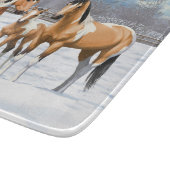 Buckskin Paint Horses in sneeuw Snijplank (Hoek)