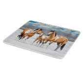Buckskin Paint Horses in sneeuw Snijplank (Hoek)
