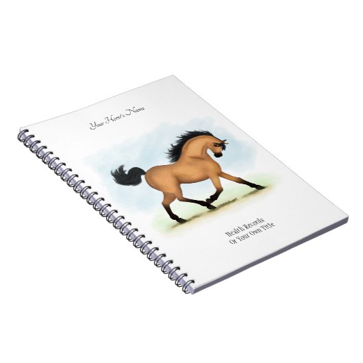 Buckskin Personalized Horse Owner's Journal Notitieboek (Rechterzijde)
