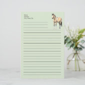 Buckskin Pinto Dun Paint Horse Staillion Briefpapier (Staand voorkant)